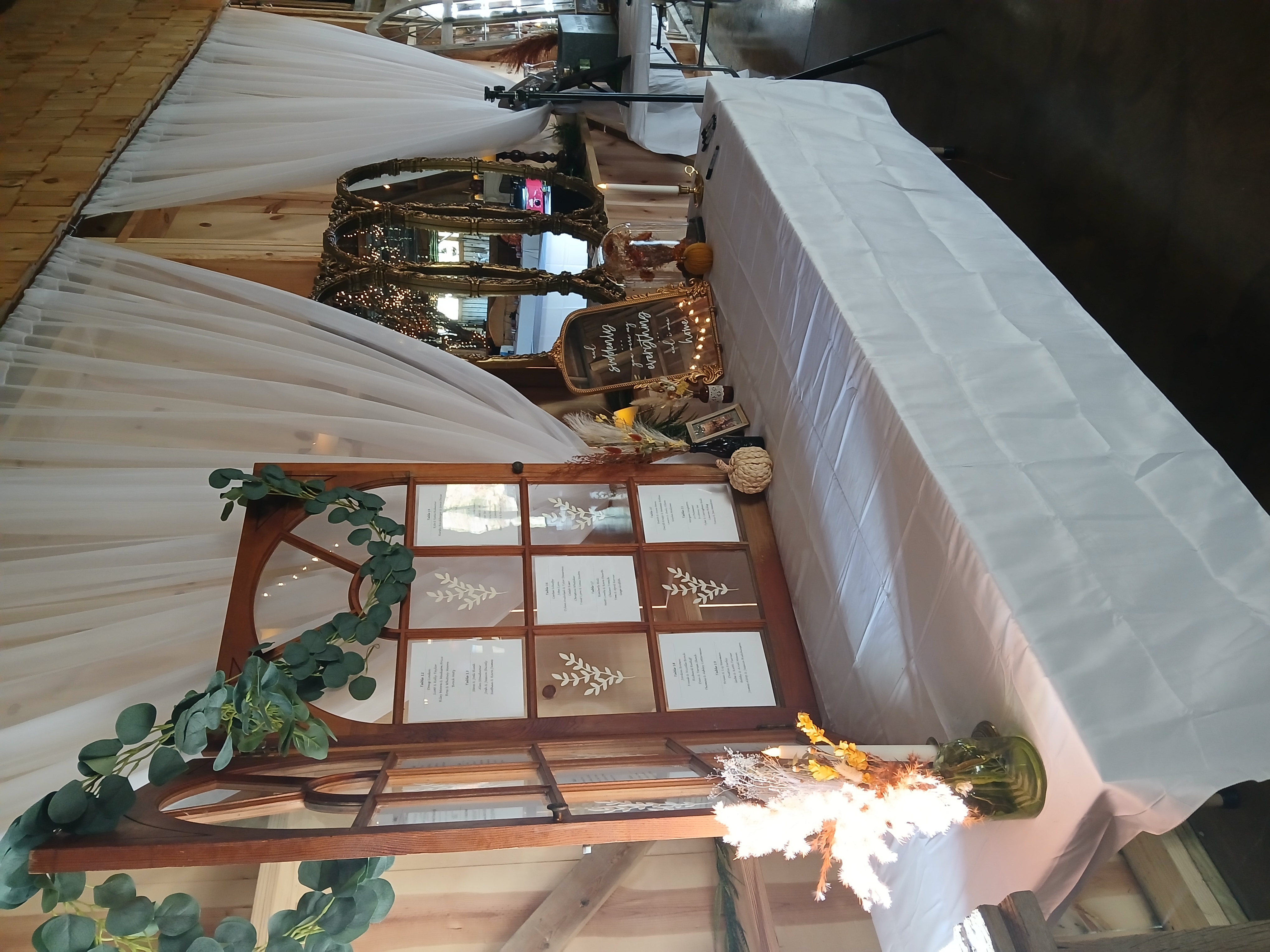 seating chart at wedding reception
