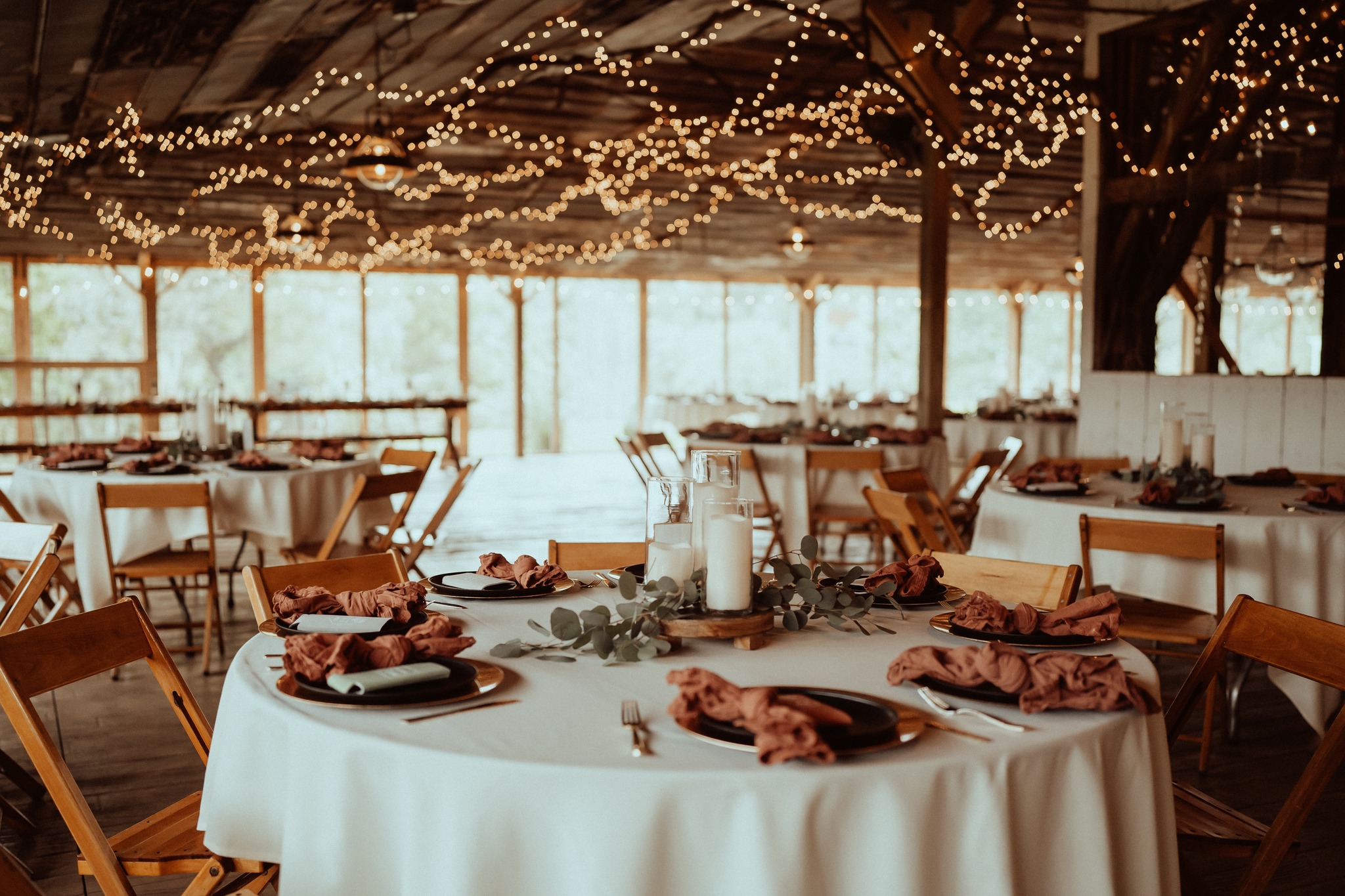 wedding reception at the palm tree barn