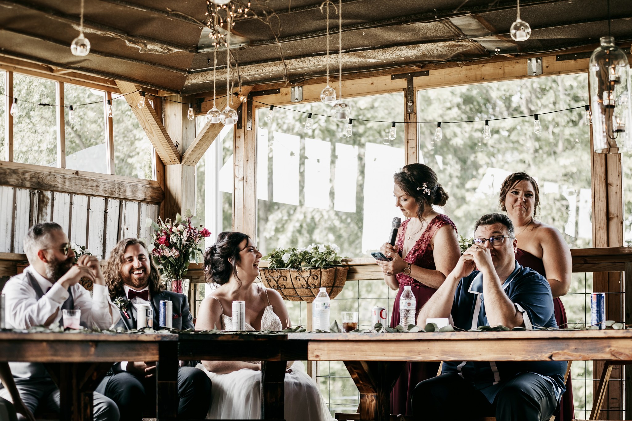 wedding party making speeches