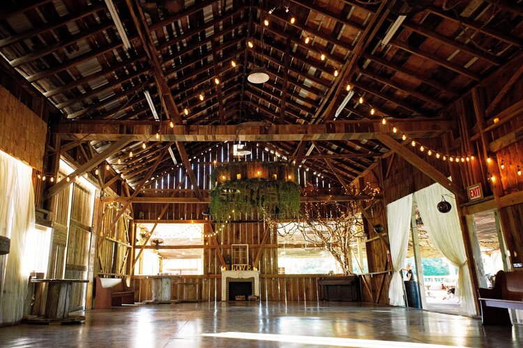 the palm tree barn venue interior